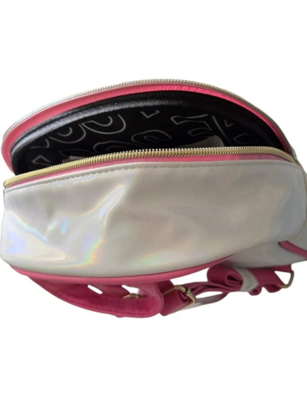 Justice Girls Mini Backpack in Shiny Silver/ Pink  and Colored Sequin.